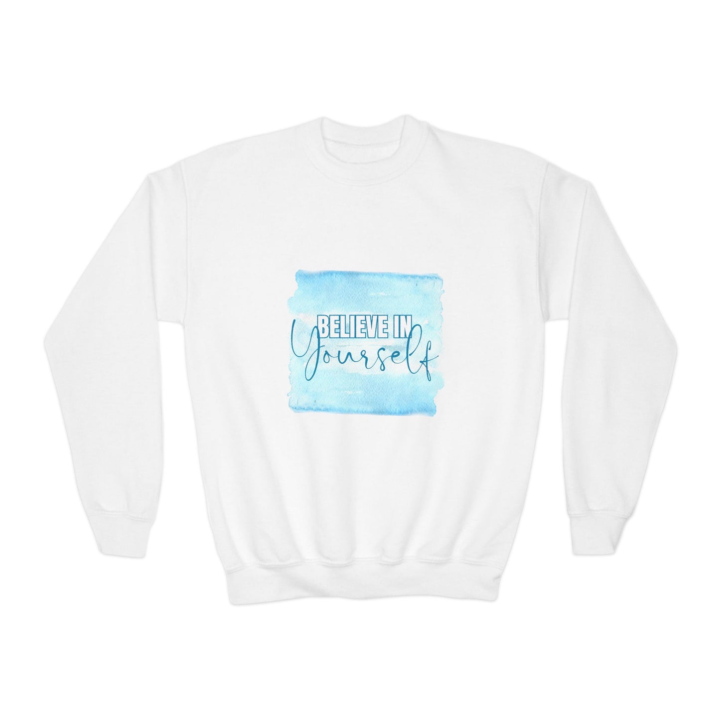 Believe in Yourself Empowering Youth Crewneck Sweatshirt, Inspirational Apparel, Affirmation Gift, Motivational Sweatshirt, Positive Vibes Clothing