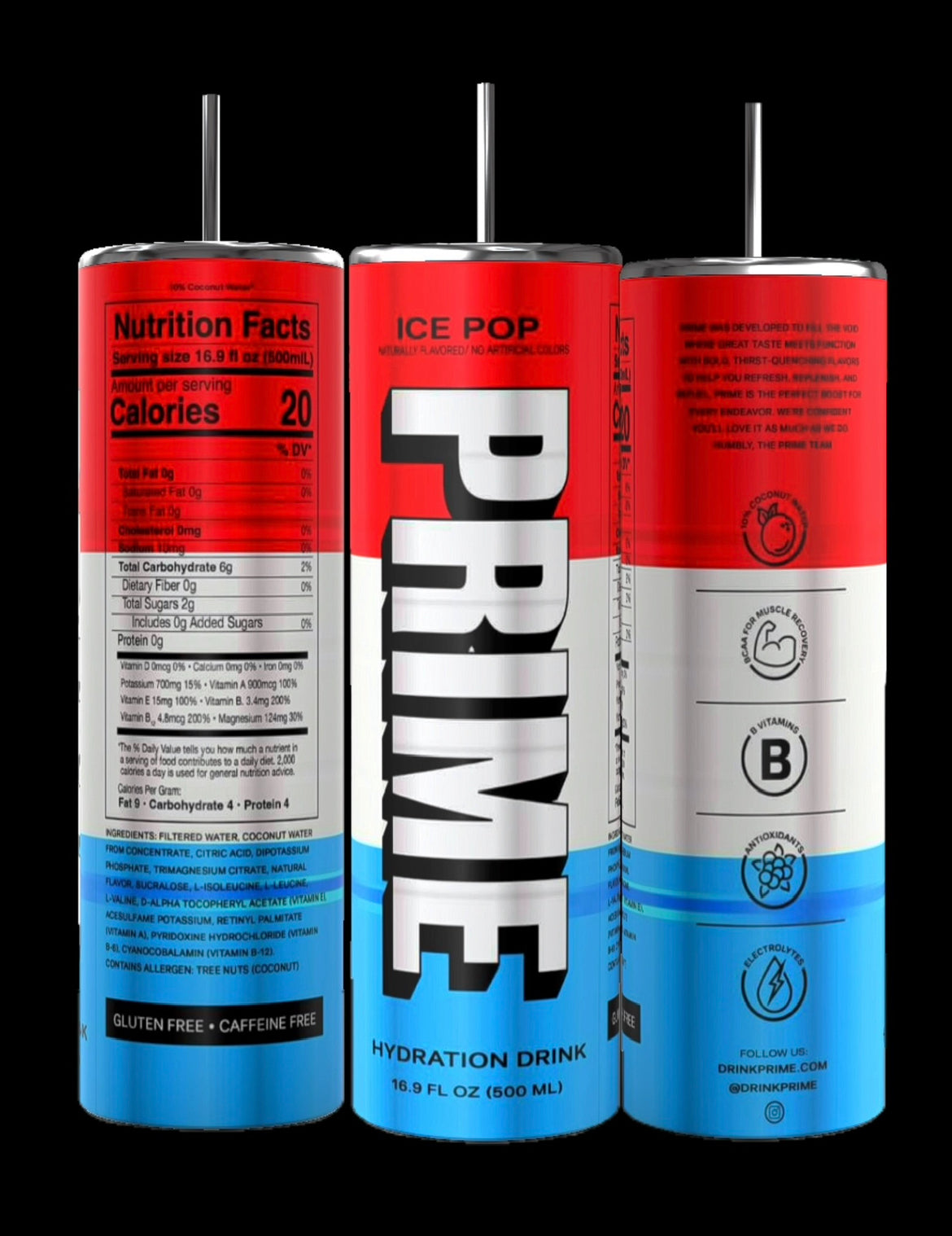 Colorful Prime Energy 20 ounce tumbler