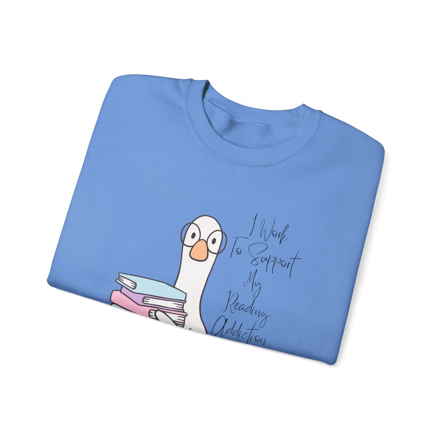 I Work to Support My Reading Addiction Sweatshirt, Perfect Gift for Book Lovers, Literary Apparel, Cozy Reading Gift, Cute Bookworm Crewneck
