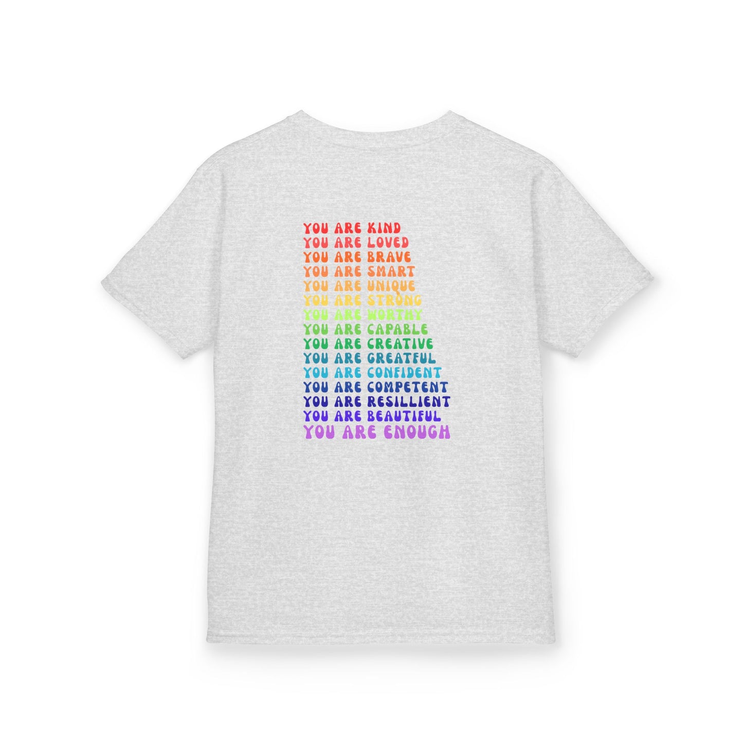 Colorful You Are Enough, Motivational Kids T-Shirt, Positive Affirmation Shirt, Gift for Children, Encouraging Apparel