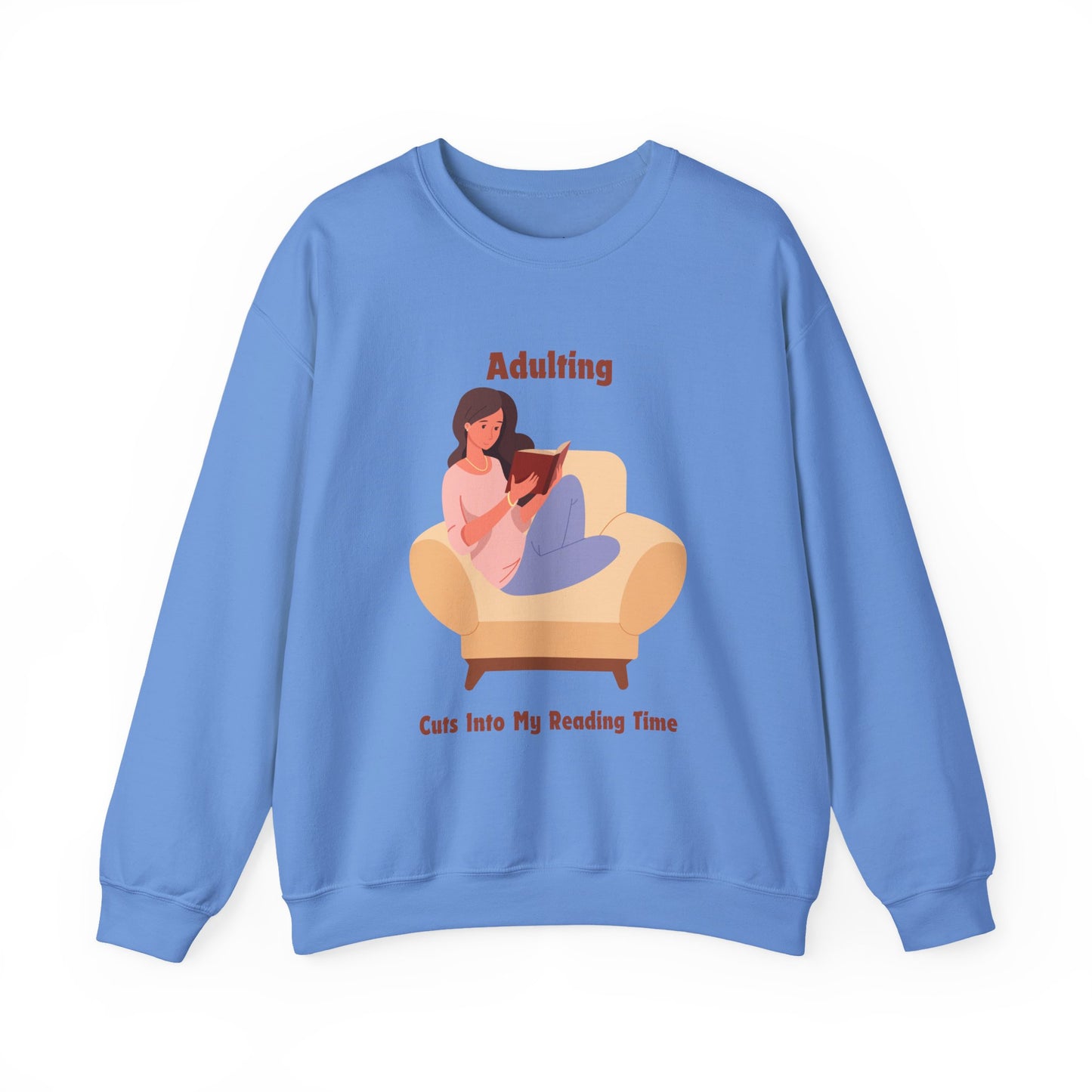 Adulting Cuts into My Reading Time Sweatshirt, Perfect Gift for Book Lovers, Literary Apparel, Cozy Reading Gift, Cute Bookworm Crewneck