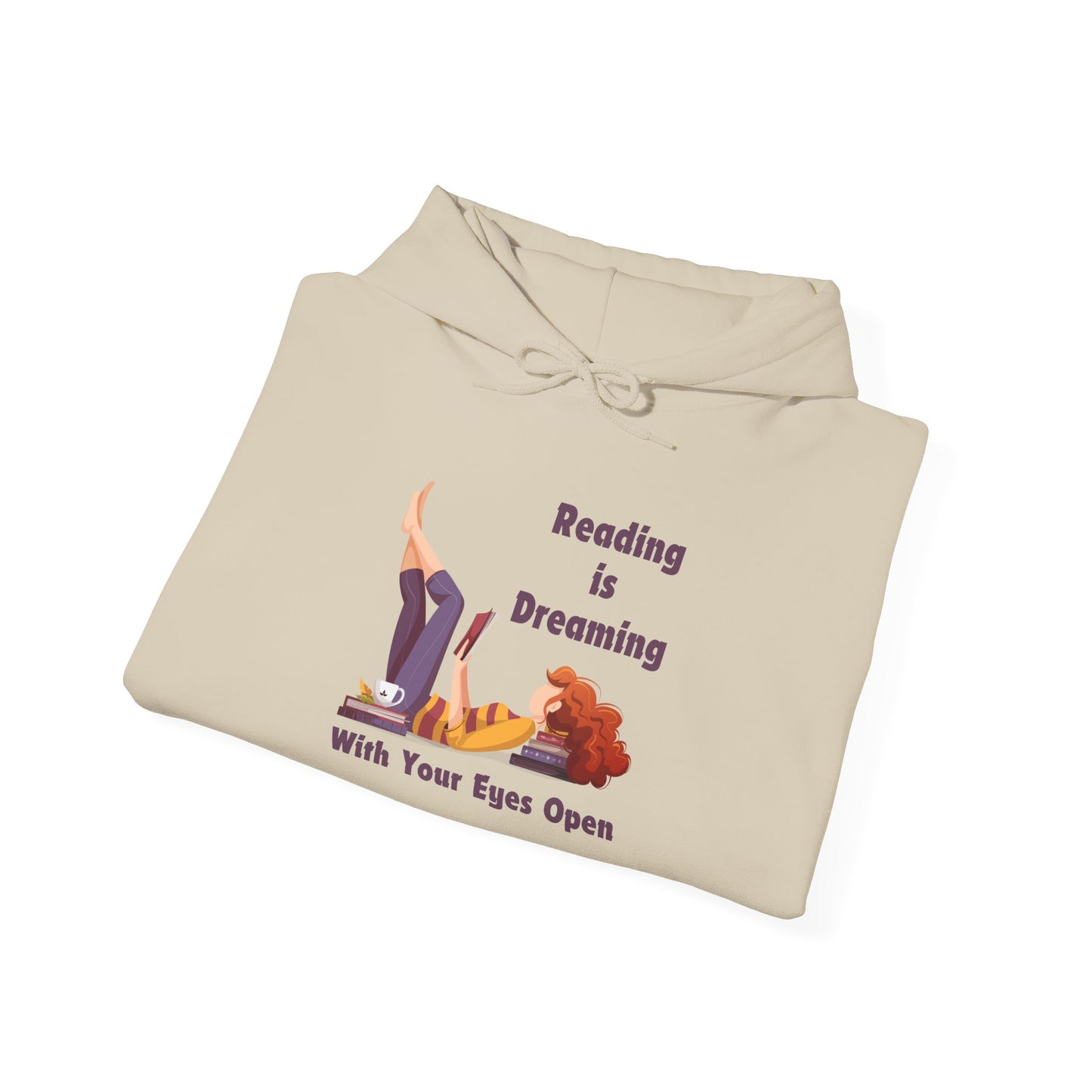 Reading is Dreaming With My Eyes Open... Unisex Hooded Sweatshirt with Library Design, Cozy Literature Hoodie for Book Lovers, Perfect Gift for Readers, Literary [...]