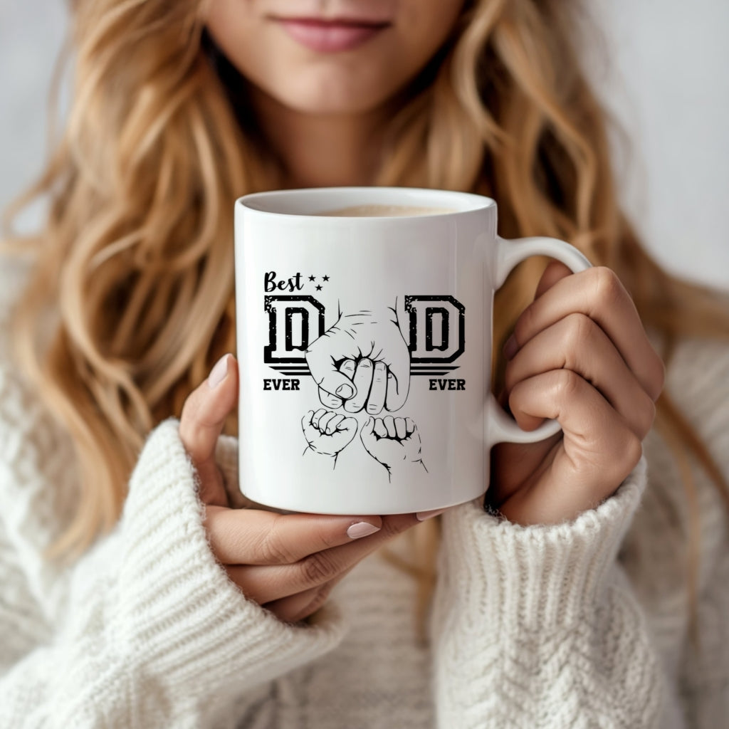 Little Fists Dad Best Ever Ceramic Mug