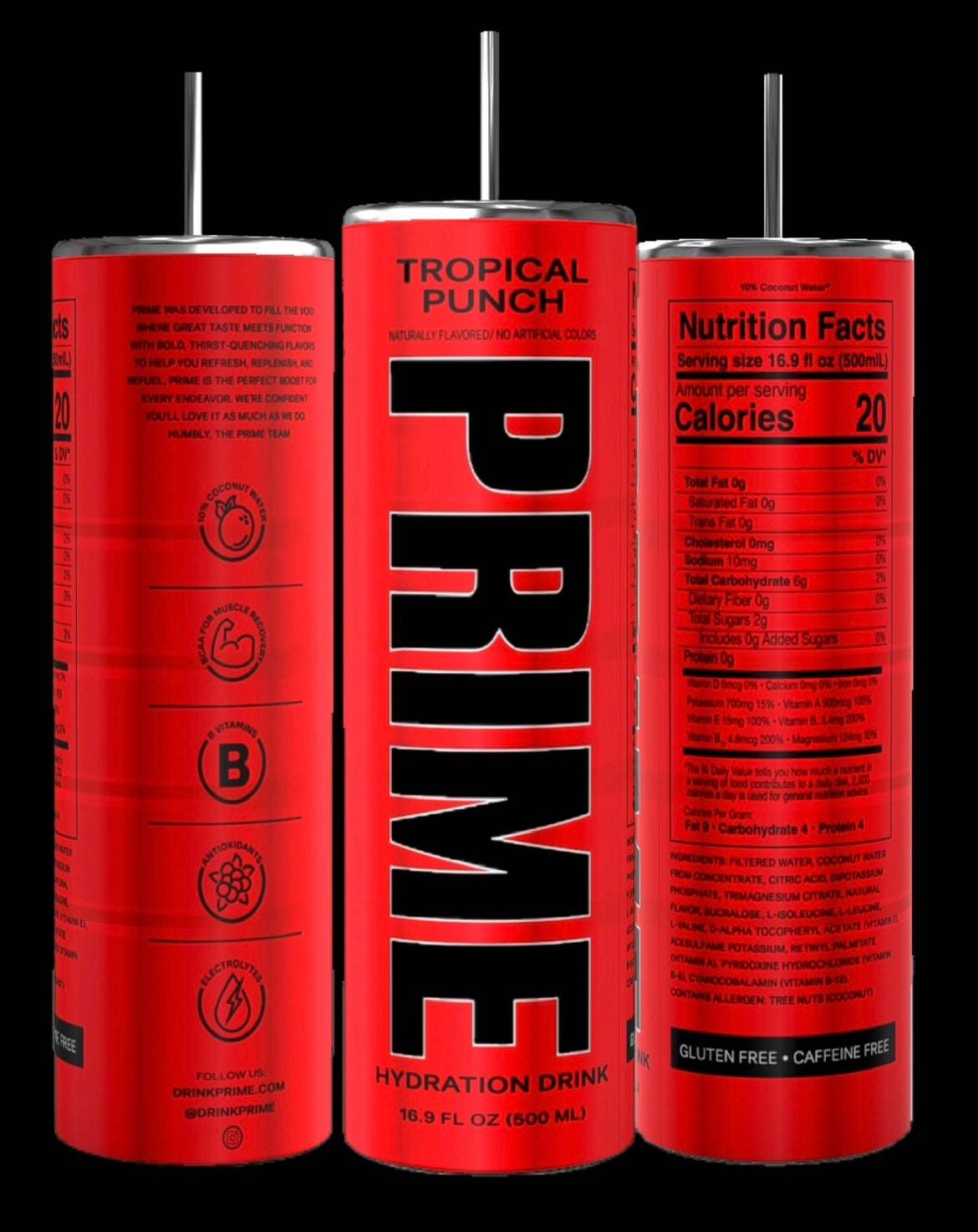 Colorful Prime Energy 20 ounce tumbler
