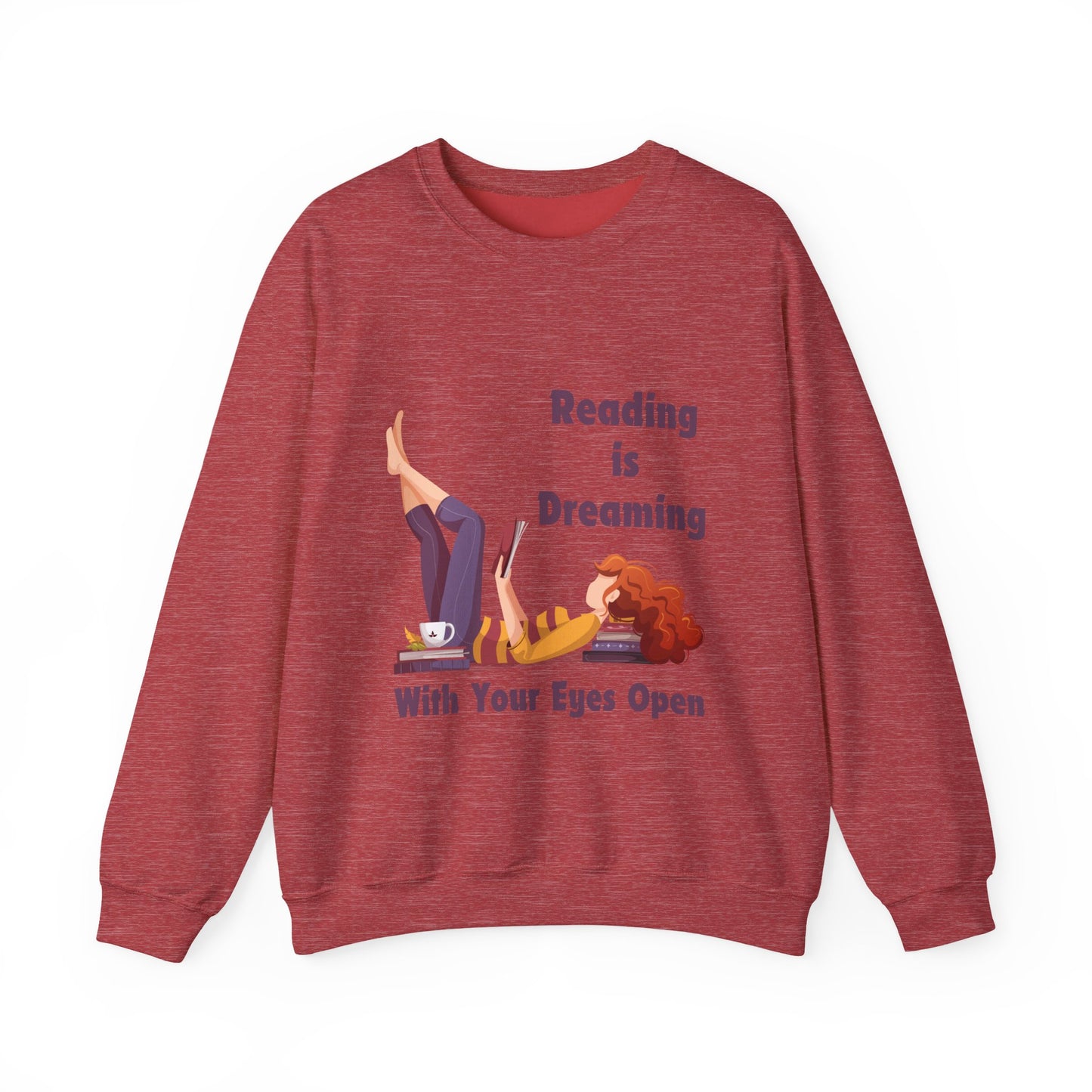 Reading is Dreaming With My Eyes Open... Sweatshirt, Perfect Gift for Book Lovers, Literary Apparel, Cozy Reading Gift, Cute Bookworm Crewneck