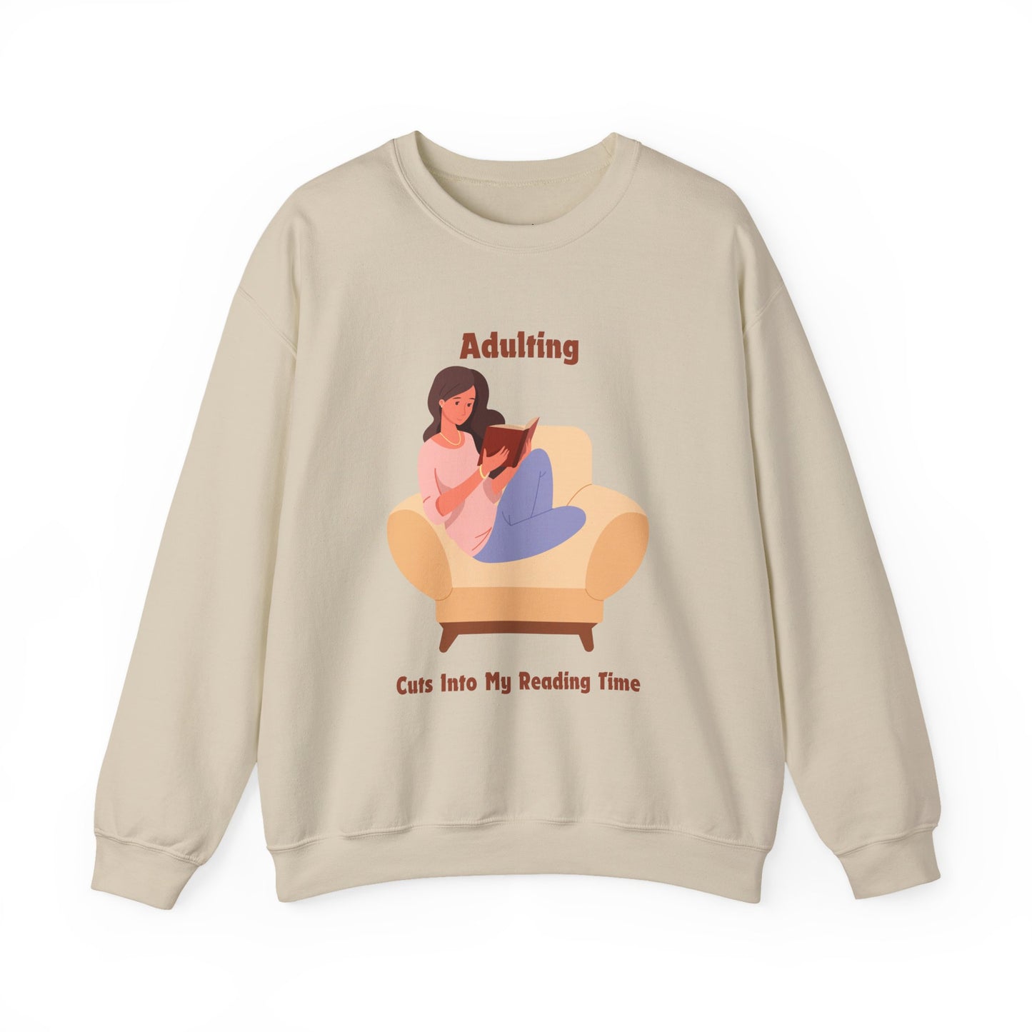 Adulting Cuts into My Reading Time Sweatshirt, Perfect Gift for Book Lovers, Literary Apparel, Cozy Reading Gift, Cute Bookworm Crewneck