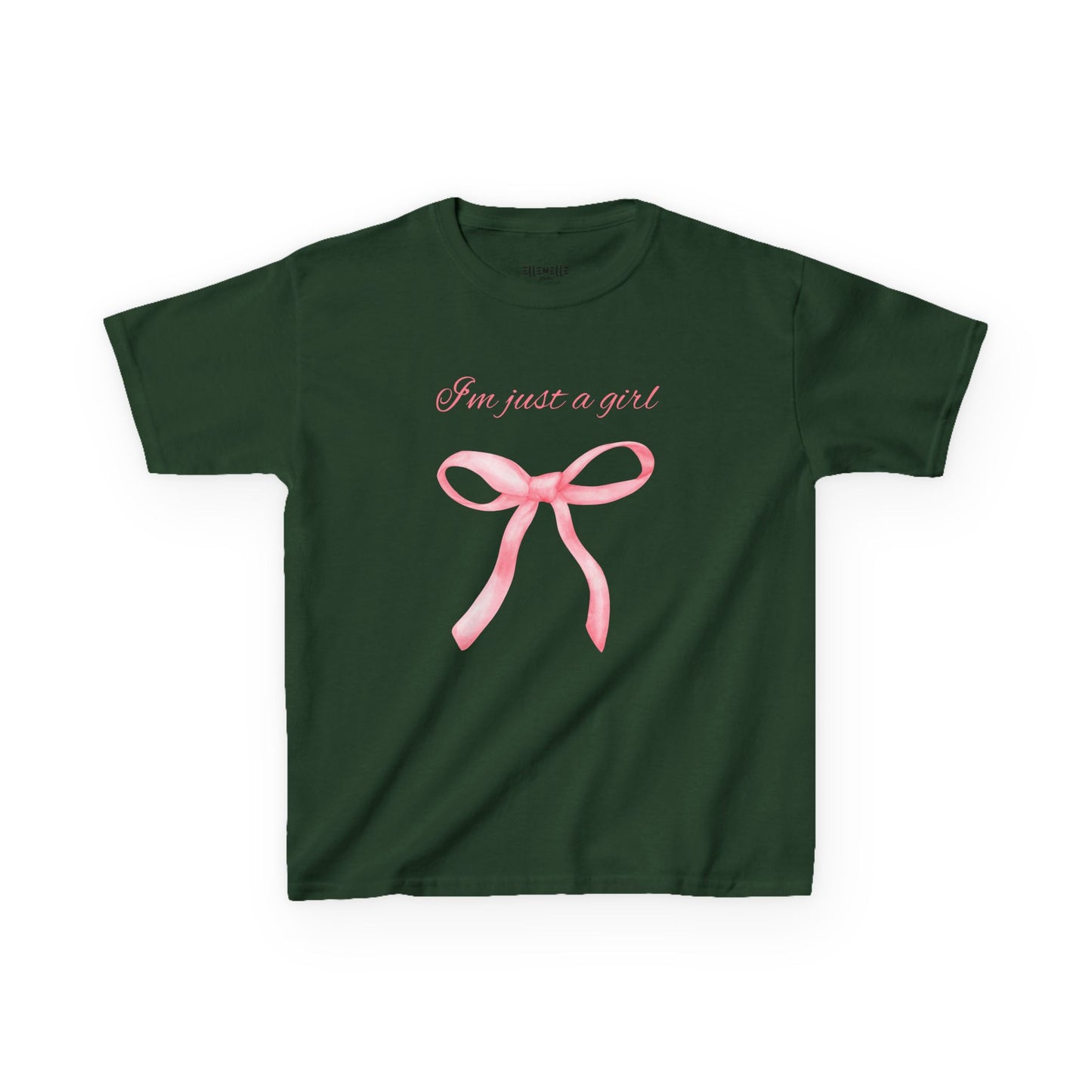 I'm Just a Girl, Pink Bow Cotton Tee, Pink Bow T-Shirt