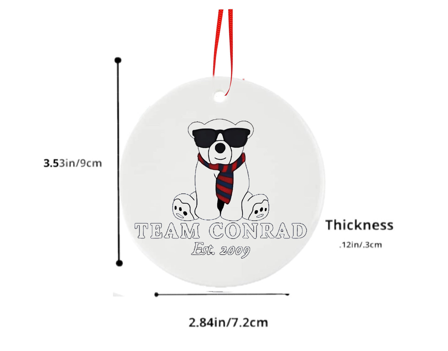 Junior Mint Bear | Team Conrad | Ceramic Tree Ornament