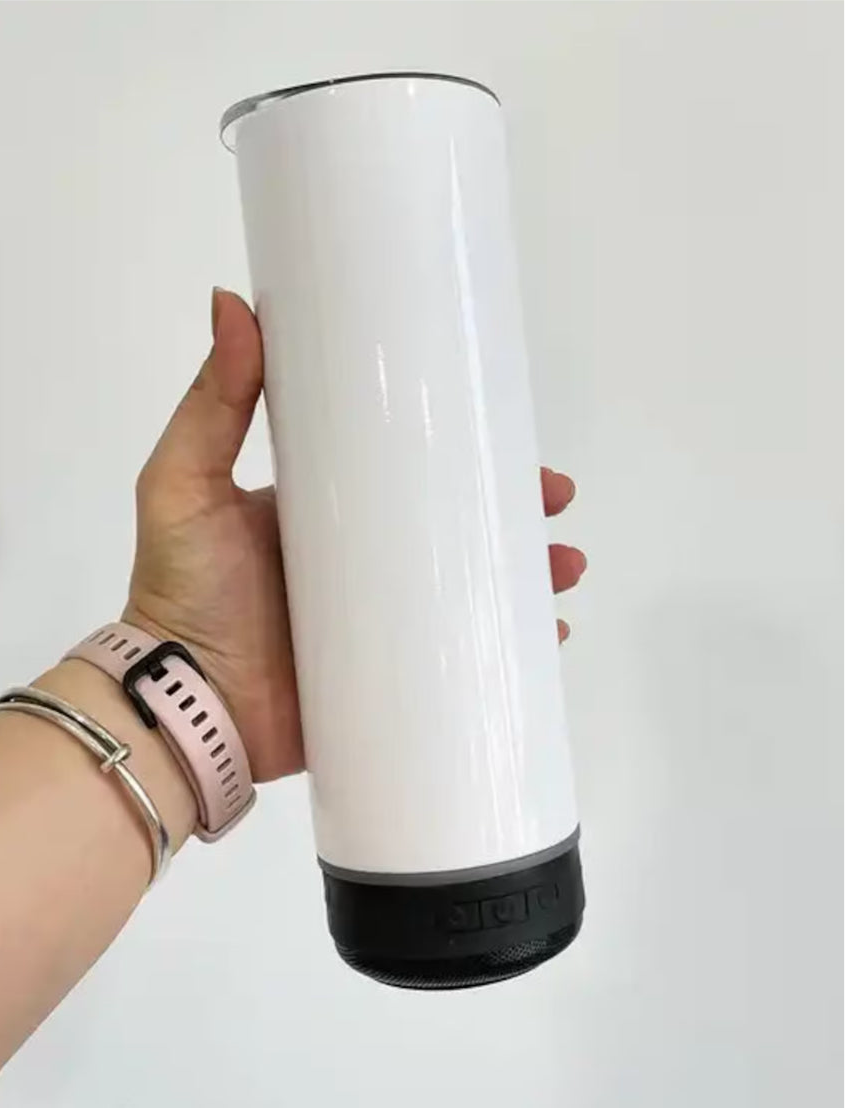 Custom Bluetooth Speaker Tumbler, 20oz Stainless Steel