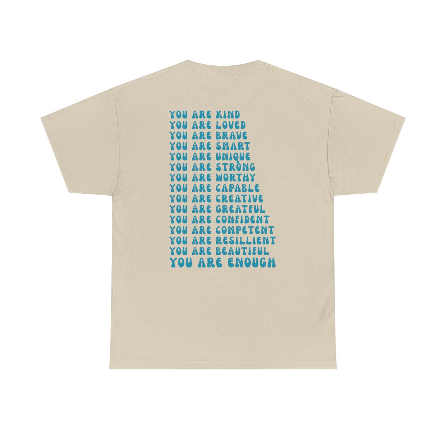 You Are Enough Empowering Unisex Heavy Cotton Tee, Self-Love T-Shirt, Affirmation Apparel, Gift for Friends, Motivational Clothing