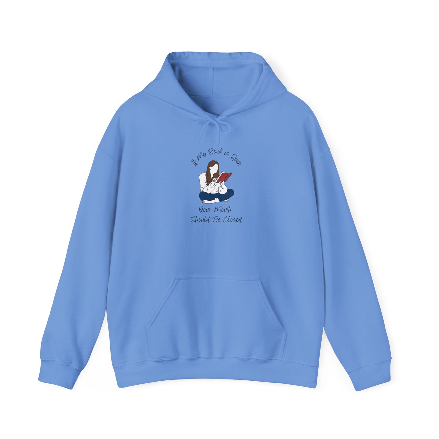 If My Book is Open... Unisex Hooded Sweatshirt with Library Design, Cozy Literature Hoodie for Book Lovers, Perfect Gift for Readers, Literary [...]