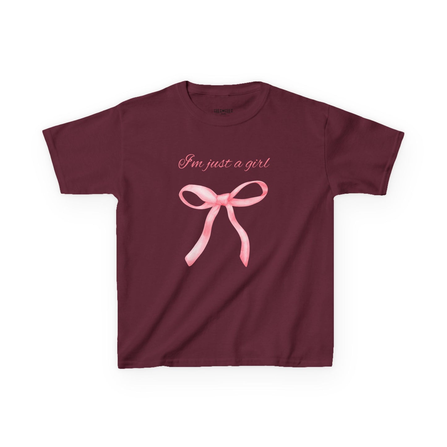 I'm Just a Girl, Pink Bow Cotton Tee, Pink Bow T-Shirt