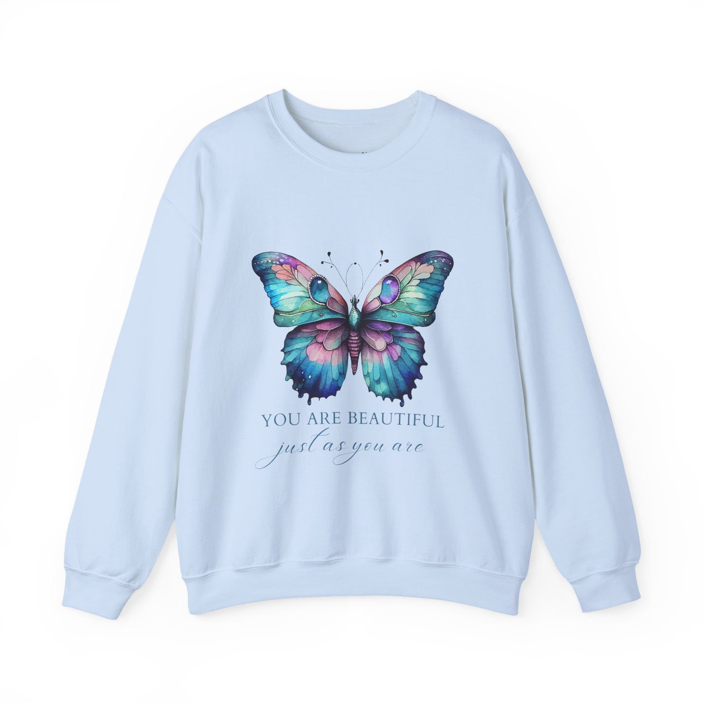 You Are  Beautiful Empowering Unisex Crewneck Sweatshirt, Affirmation Apparel, Motivational Gift, Cozy Self-Care Clothing, Inspirational Wear