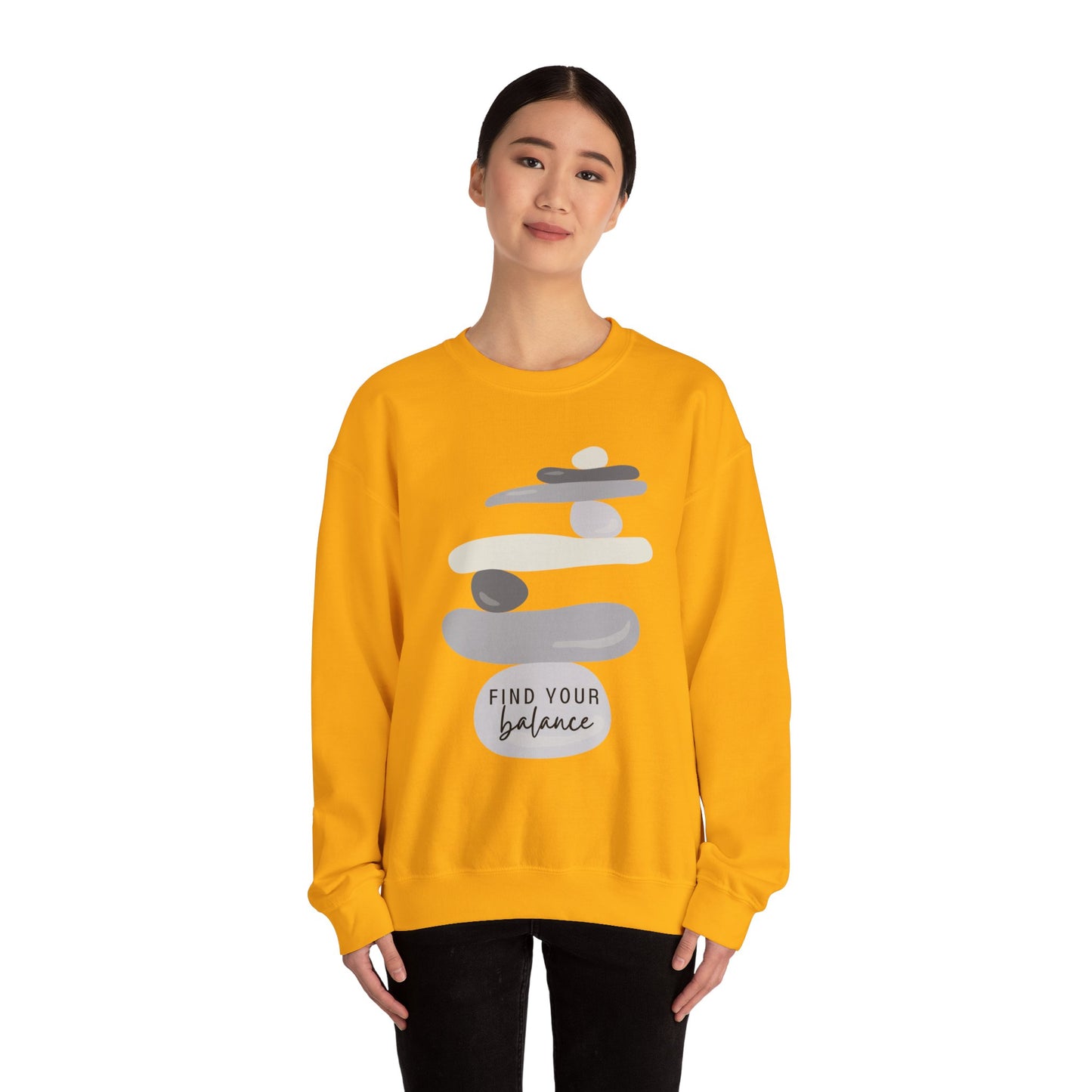 Find Your Balance Empowering Unisex Crewneck Sweatshirt, Affirmation Apparel, Motivational Gift, Cozy Self-Care Clothing, Inspirational Wear