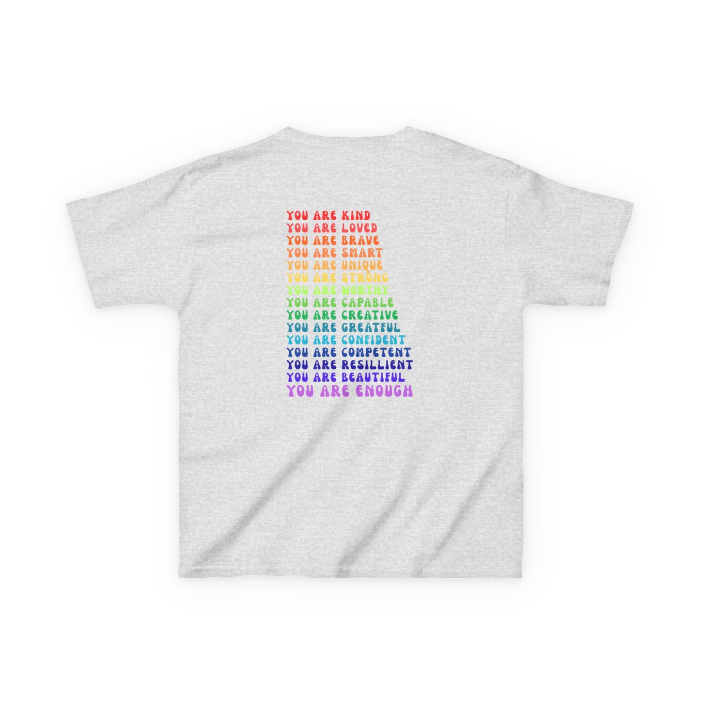 Colorful You Are Enough, Motivational Kids T-Shirt, Positive Affirmation Shirt, Gift for Children, Encouraging Apparel