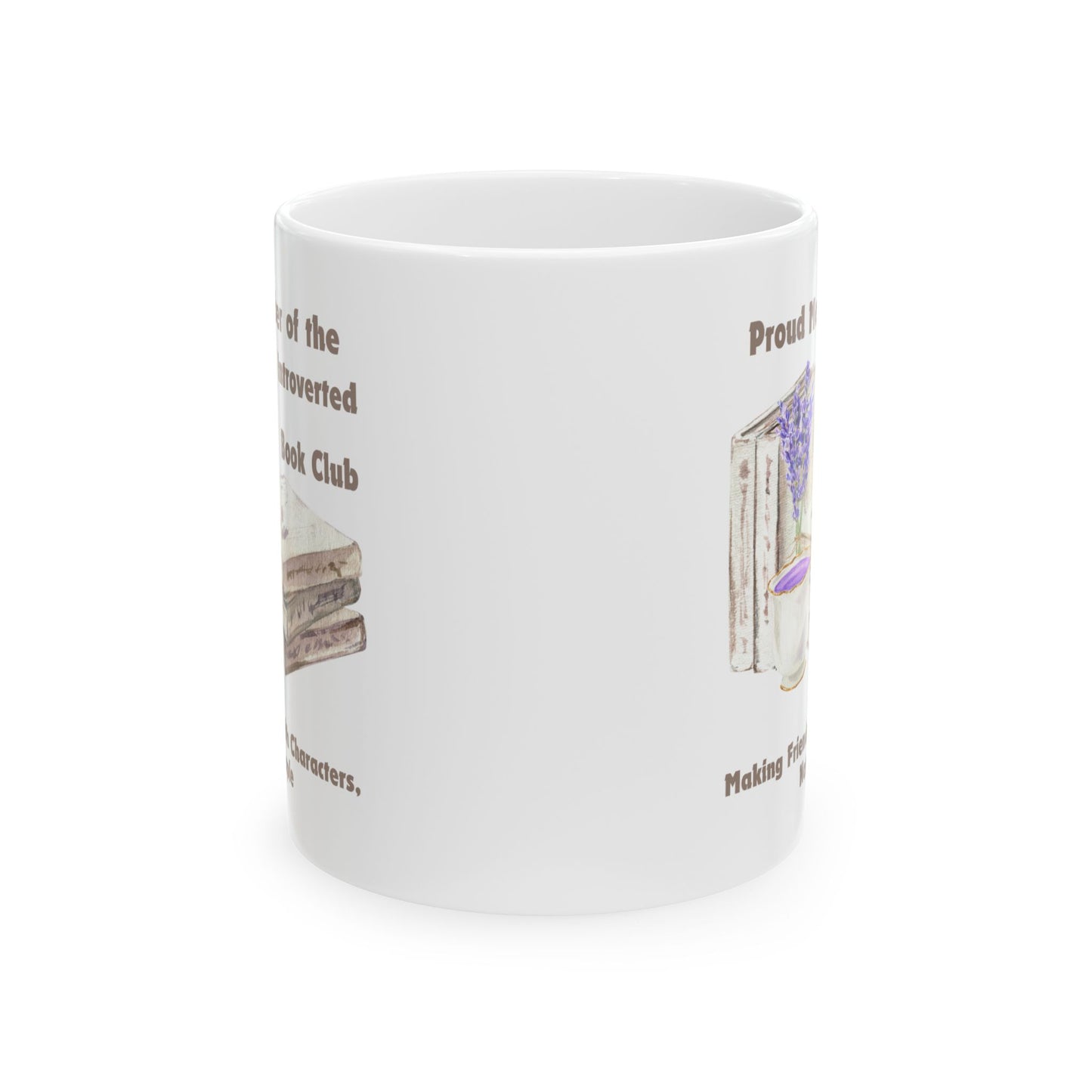 Introverted Book Club Mug - Book Lover Ceramic Mug 11oz 15oz