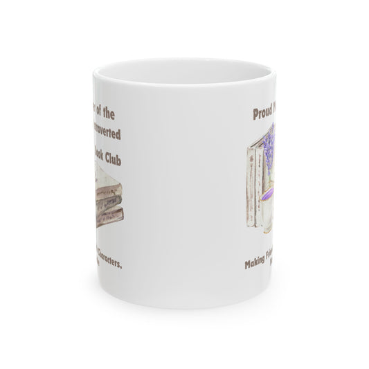 Introverted Book Club Mug - Book Lover Ceramic Mug 11oz 15oz