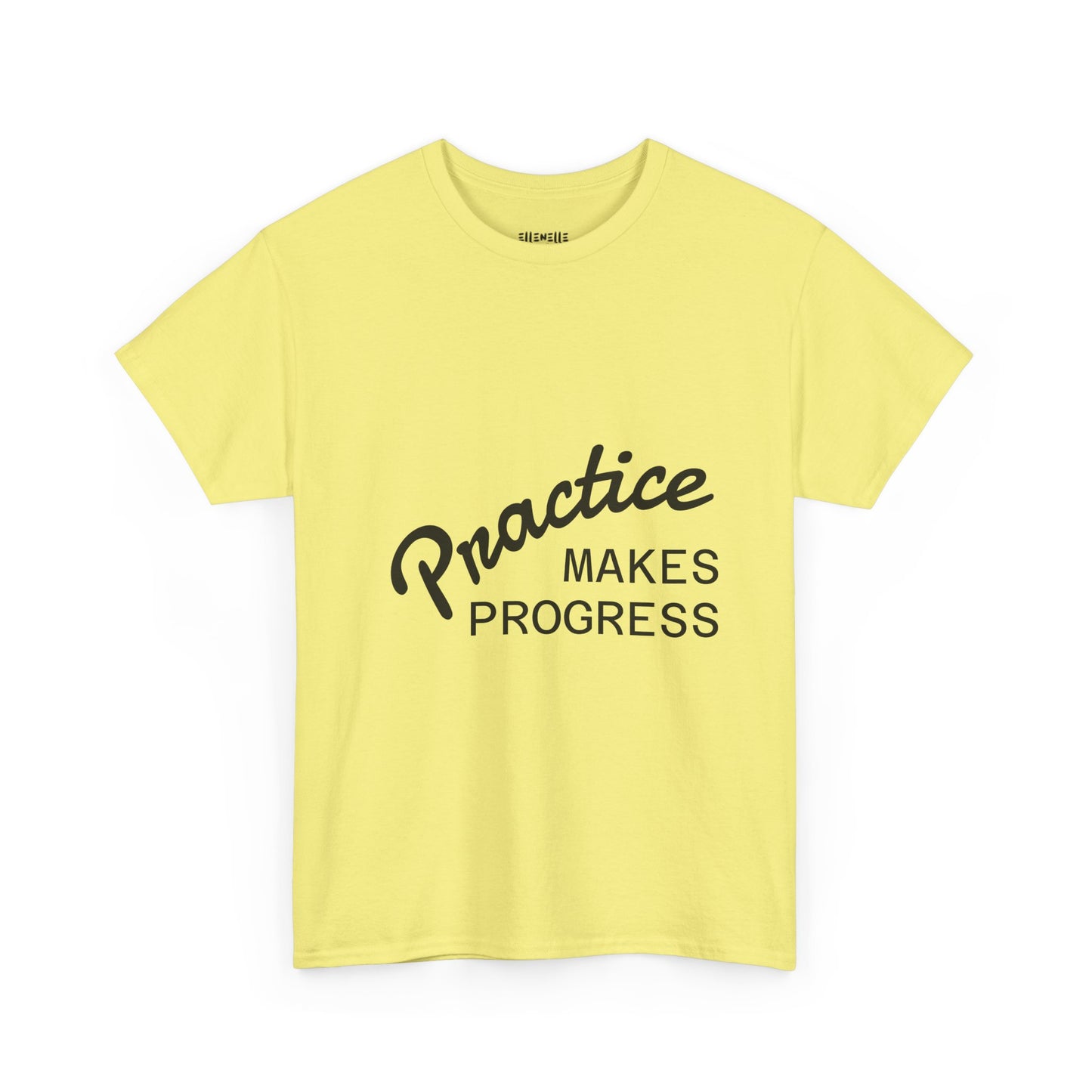 Unisex Heavy Cotton Tee with 'Practice Makes Progress'