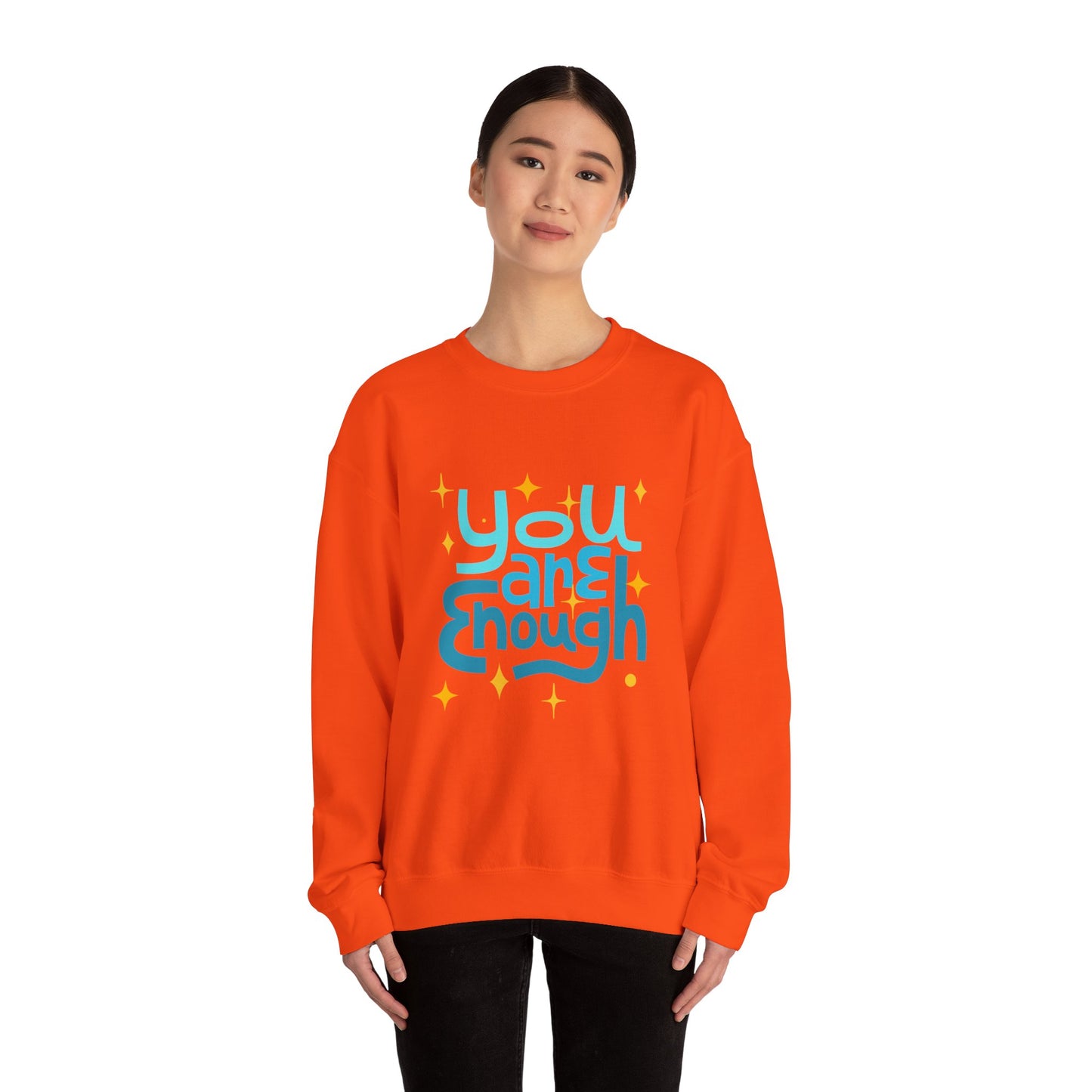 You Are Enough Empowering Unisex Crewneck Sweatshirt, Affirmation Apparel, Motivational Gift, Cozy Self-Care Clothing, Inspirational Wear