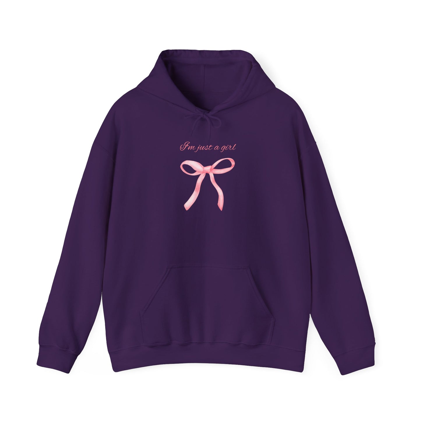 I'm Just a Girl, Pink Bow Sweatshirt Hooded Sweatshirt, Cozy Hoodie, Perfect Gift for Pink Bow Lovers