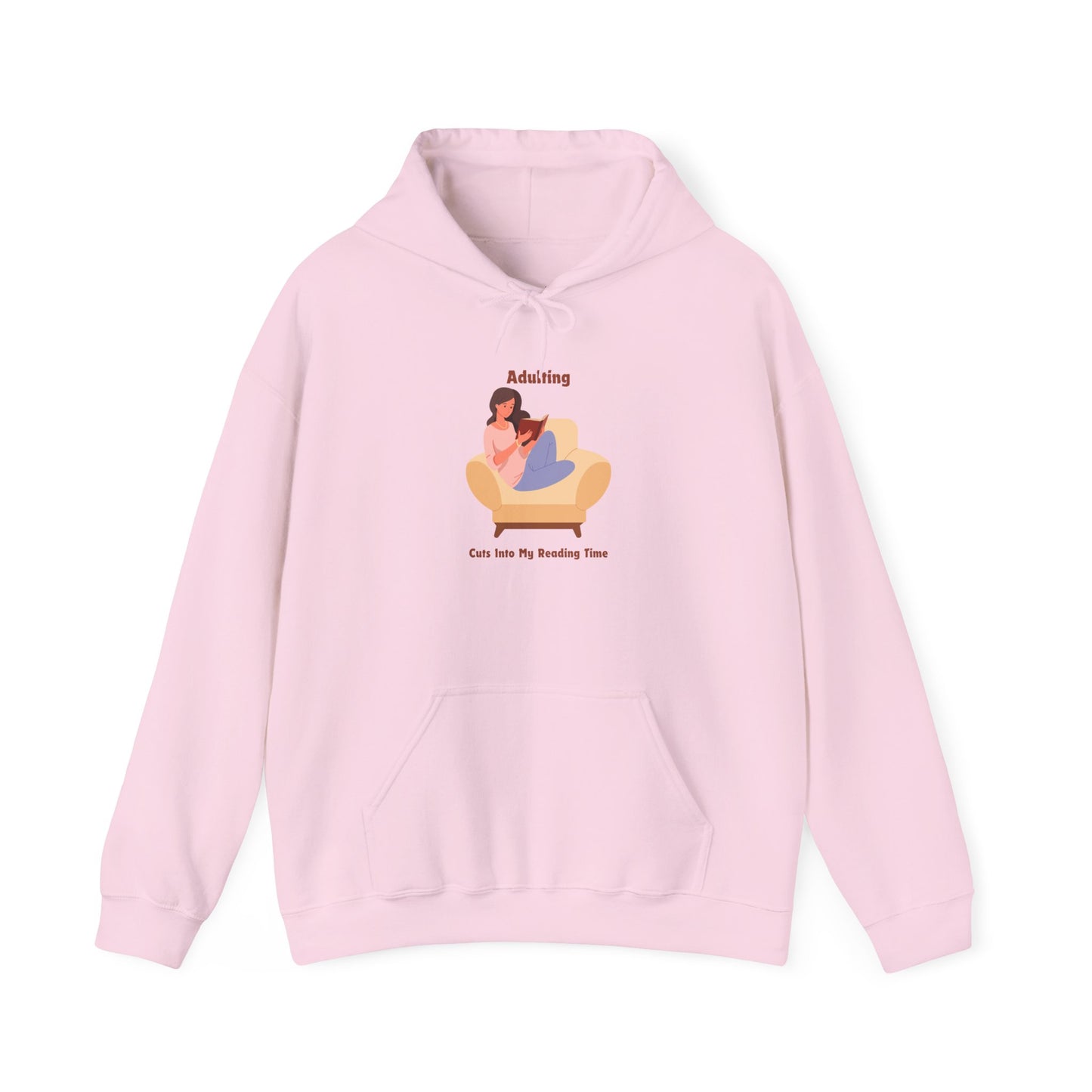 Adulting Cuts into My Reading Time Unisex Hooded Sweatshirt with Library Design, Cozy Literature Hoodie for Book Lovers, Perfect Gift for Readers, Literary [...]