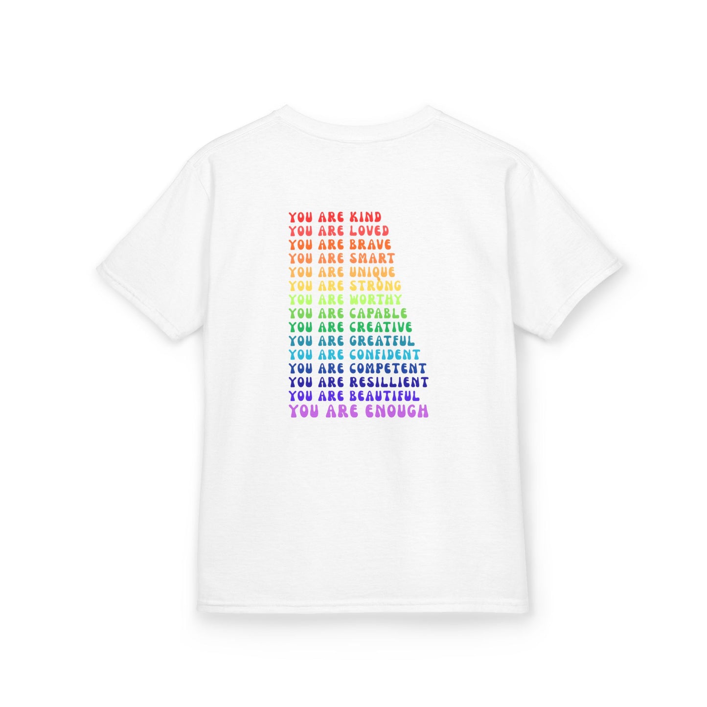 Colorful You Are Enough, Motivational Kids T-Shirt, Positive Affirmation Shirt, Gift for Children, Encouraging Apparel