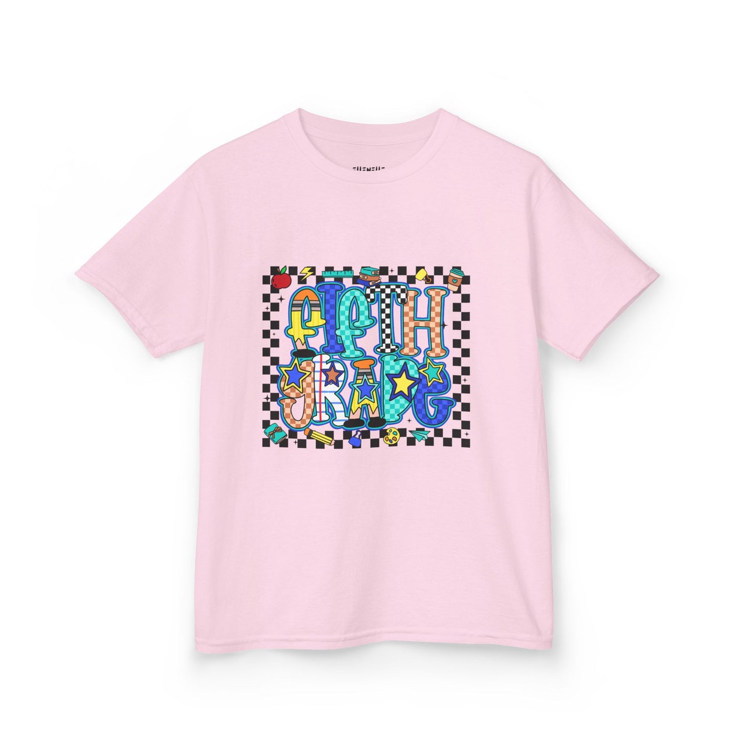 Fifth Grade T‑Shirt — Checkerboard Back-to-School Tee