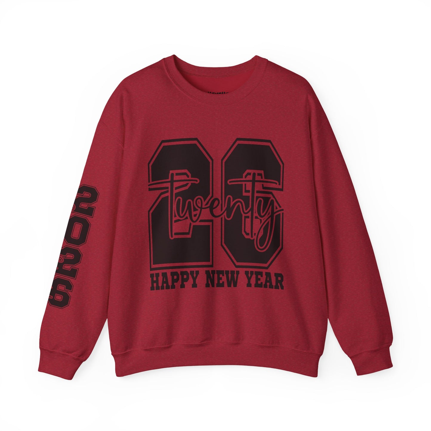 2026 Happy New Year Crewneck Sweatshirt — "Twenty twenty-six" Graphic Pullover