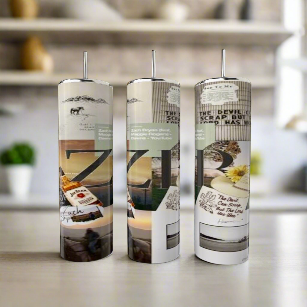 Zach Bryan Collage 20oz Stainless Steel Tumbler