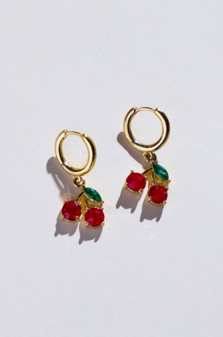 Cherry Huggie Earrings