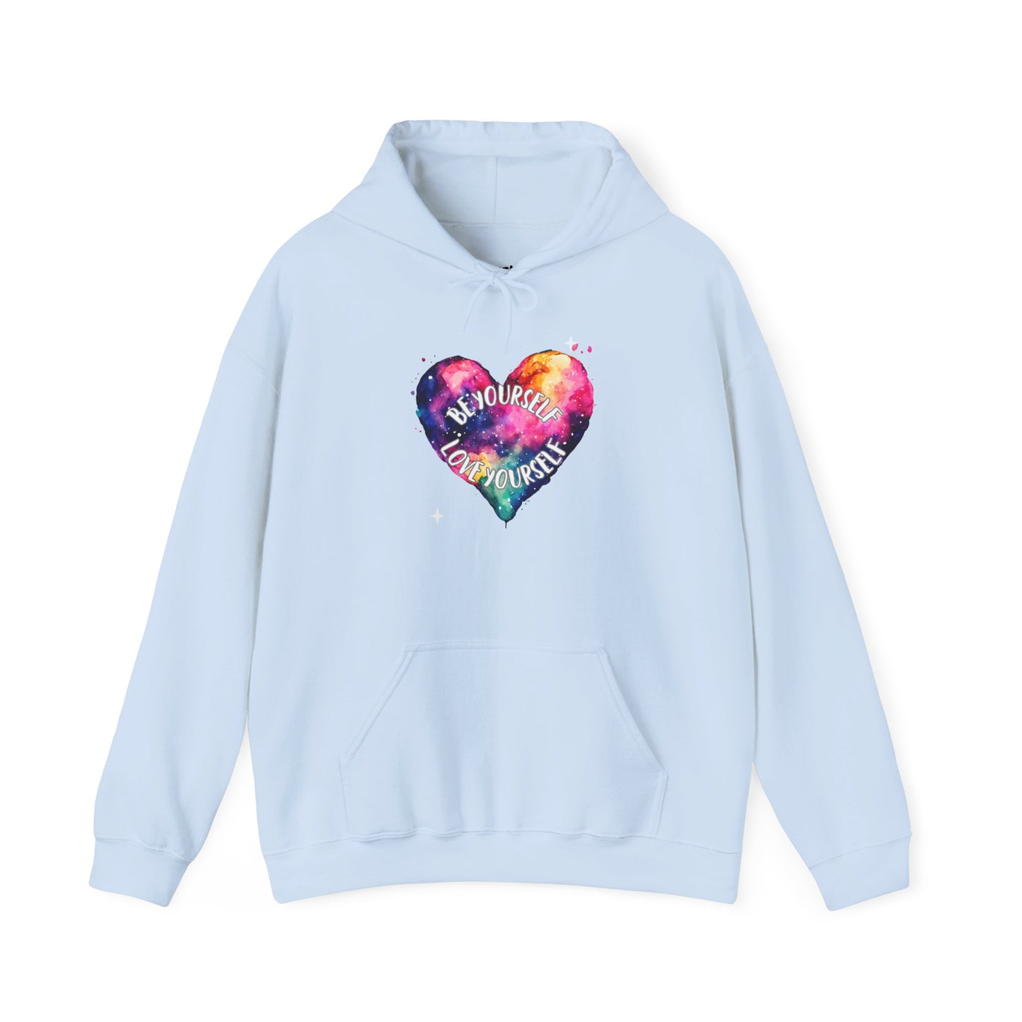 Be Yourself Love Yourself Motivational Hoodie, Unisex Sweatshirt, Casual Comfort Wear, Gift for Teens, Inspirational Clothing, Everyday Hoodie