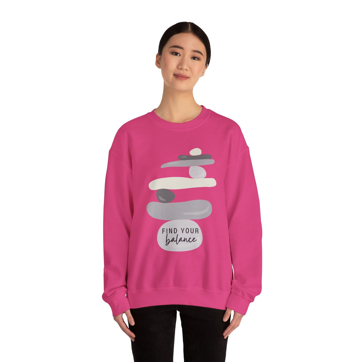 Find Your Balance Empowering Unisex Crewneck Sweatshirt, Affirmation Apparel, Motivational Gift, Cozy Self-Care Clothing, Inspirational Wear