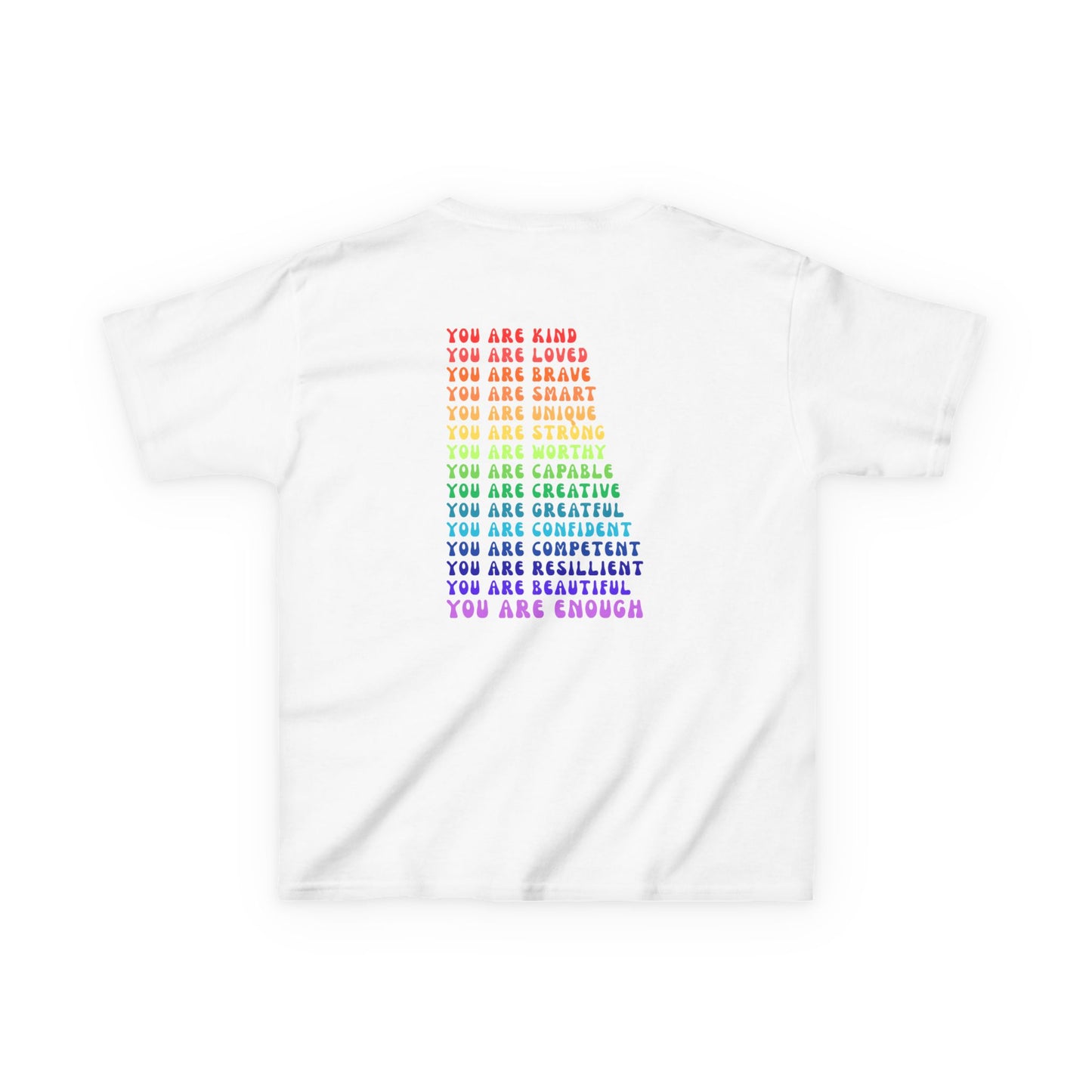 Colorful You Are Enough, Motivational Kids T-Shirt, Positive Affirmation Shirt, Gift for Children, Encouraging Apparel