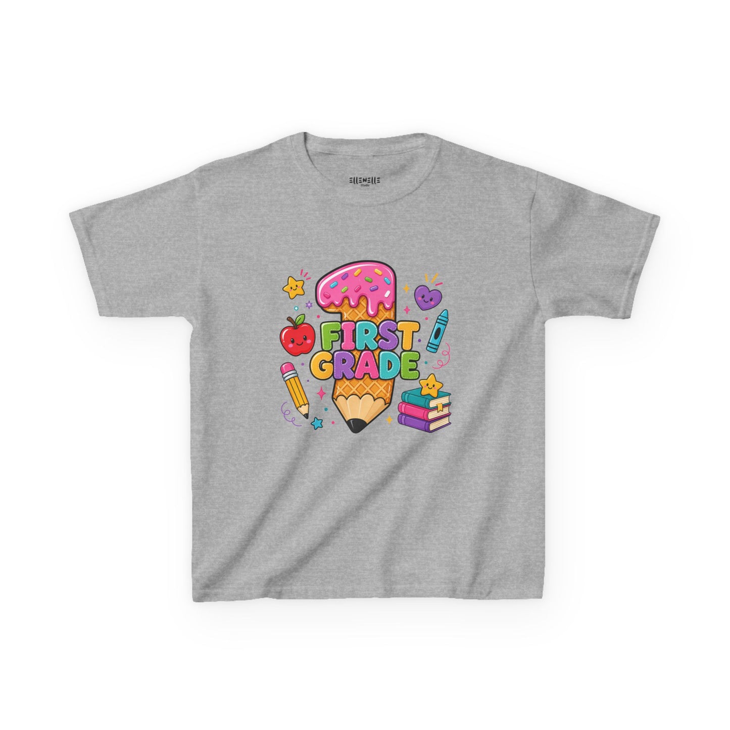 1st Grade T‑Shirt — Cute Ice Cream Pencil Tee