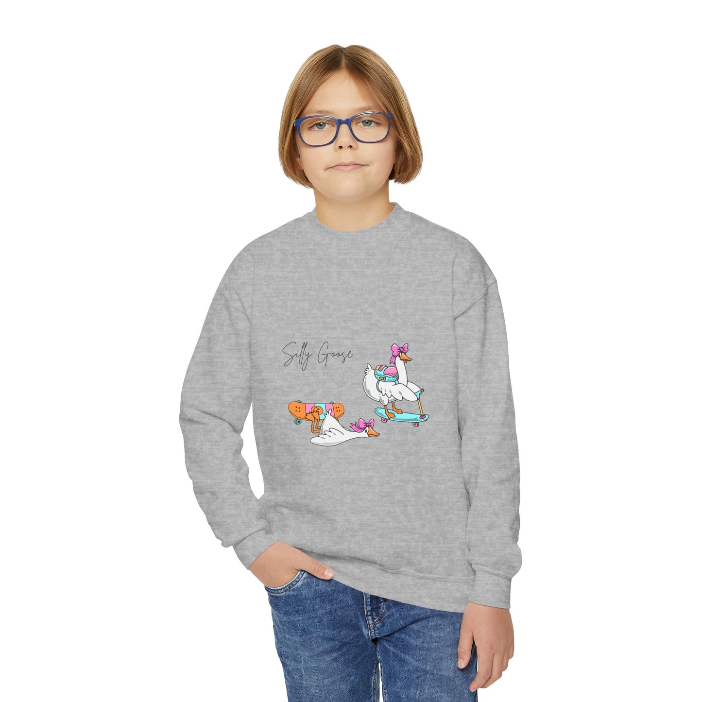 Silly Goose, Youth Crewneck Sweatshirt