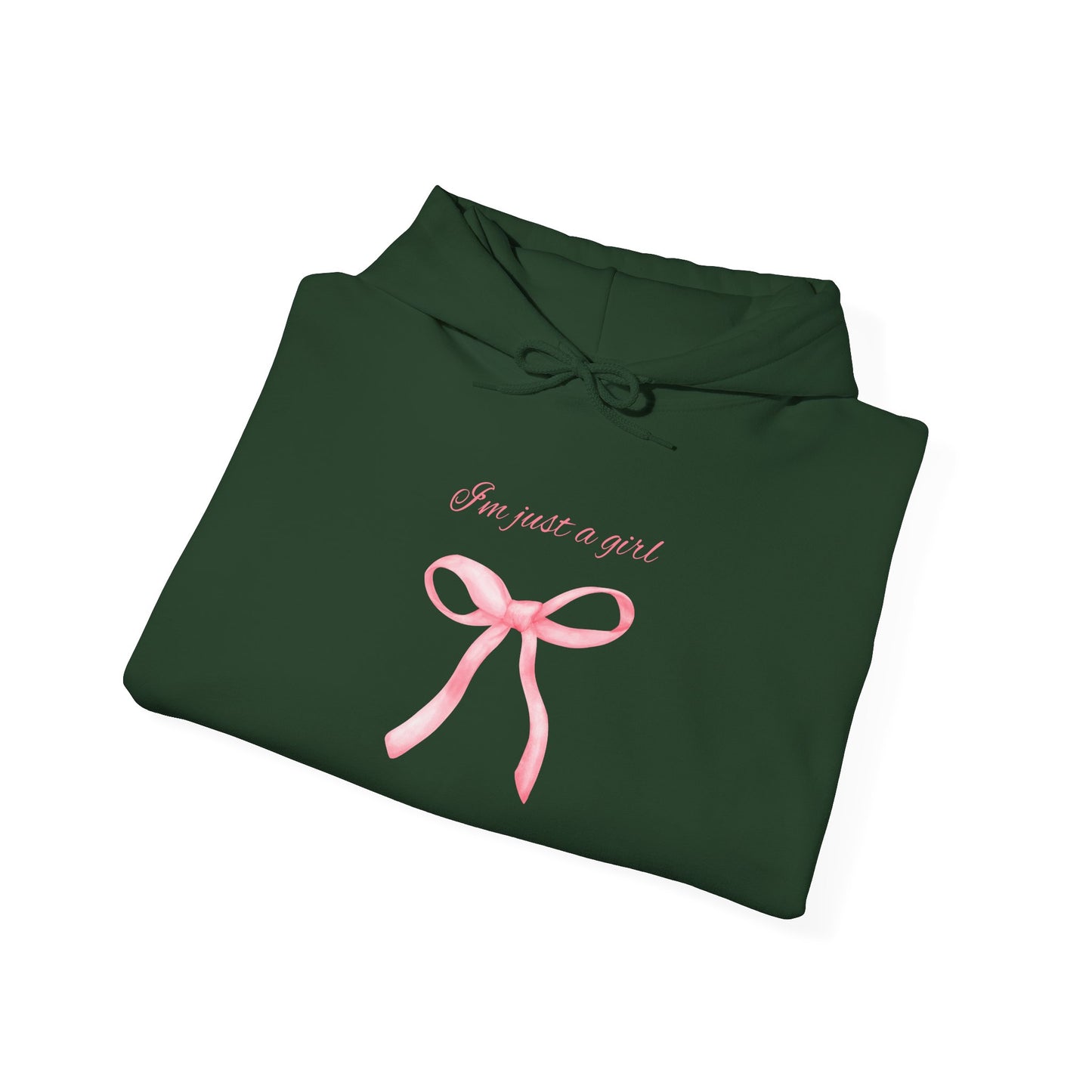 I'm Just a Girl, Pink Bow Sweatshirt Hooded Sweatshirt, Cozy Hoodie, Perfect Gift for Pink Bow Lovers