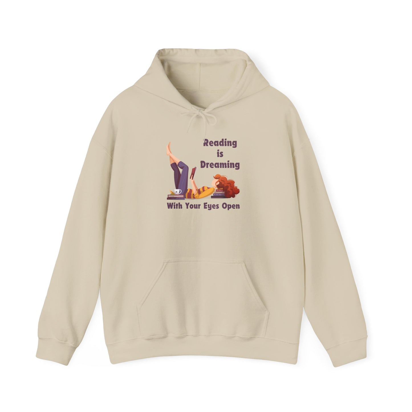 Reading is Dreaming With My Eyes Open... Unisex Hooded Sweatshirt with Library Design, Cozy Literature Hoodie for Book Lovers, Perfect Gift for Readers, Literary [...]