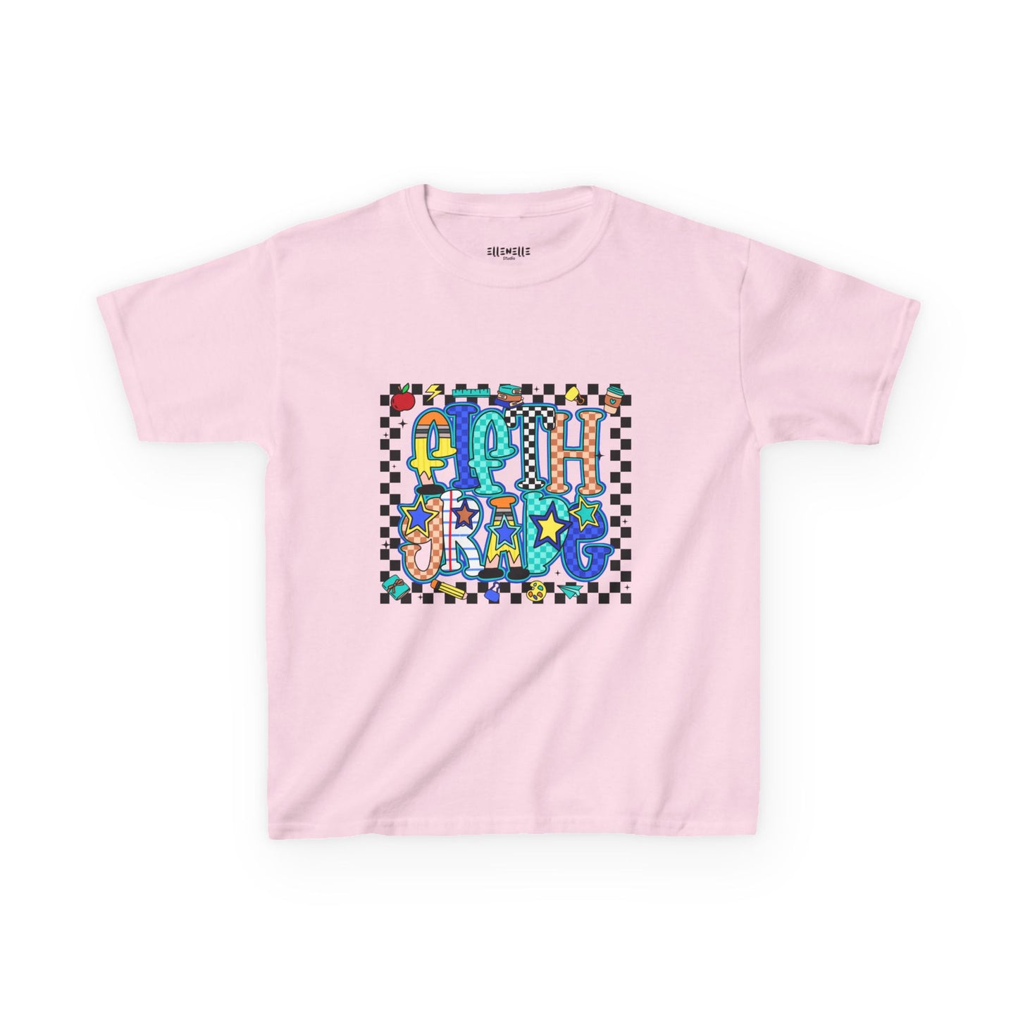 Fifth Grade T‑Shirt — Checkerboard Back-to-School Tee