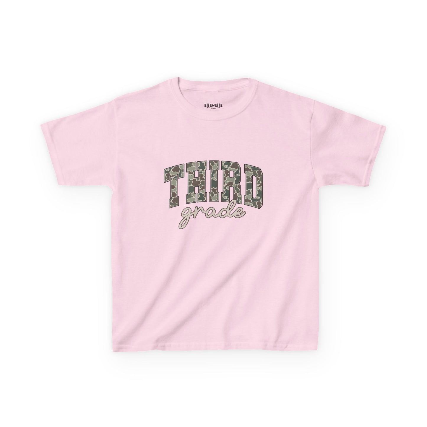 Camo Third Grade T‑Shirt — Neutral Back-to-School Tee