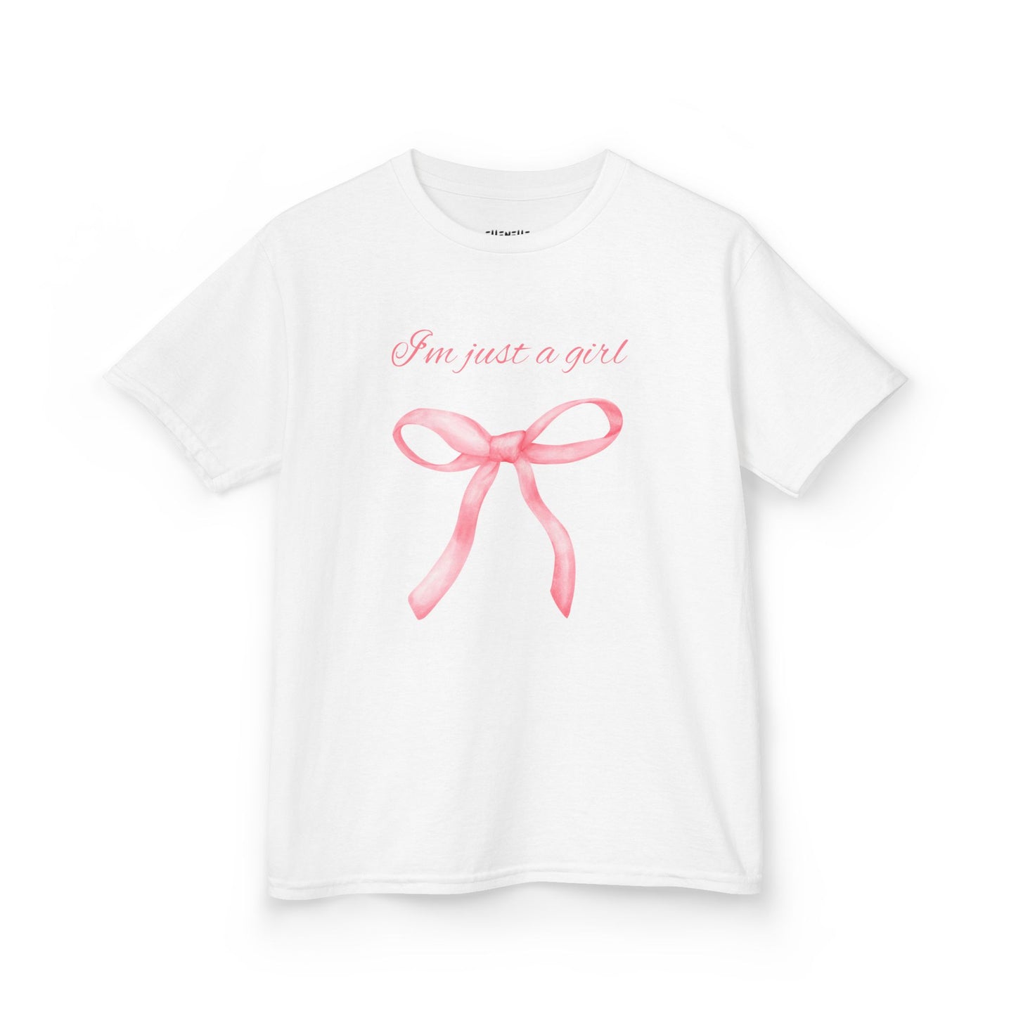 I'm Just a Girl, Pink Bow Cotton Tee, Pink Bow T-Shirt