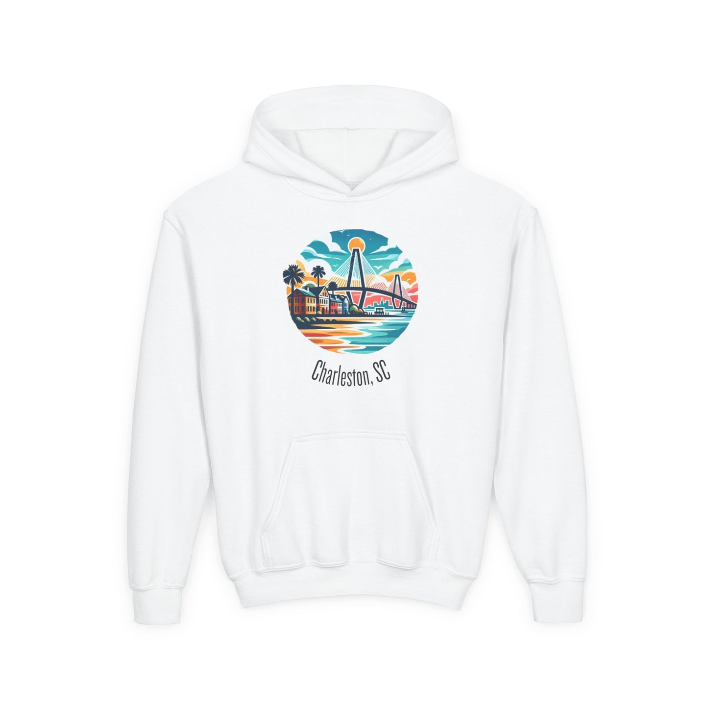Charleston SC Youth Hoodie, Beachy Sweatshirt, Kids Summer Apparel, Travel Souvenir, Gift for Young Explorers