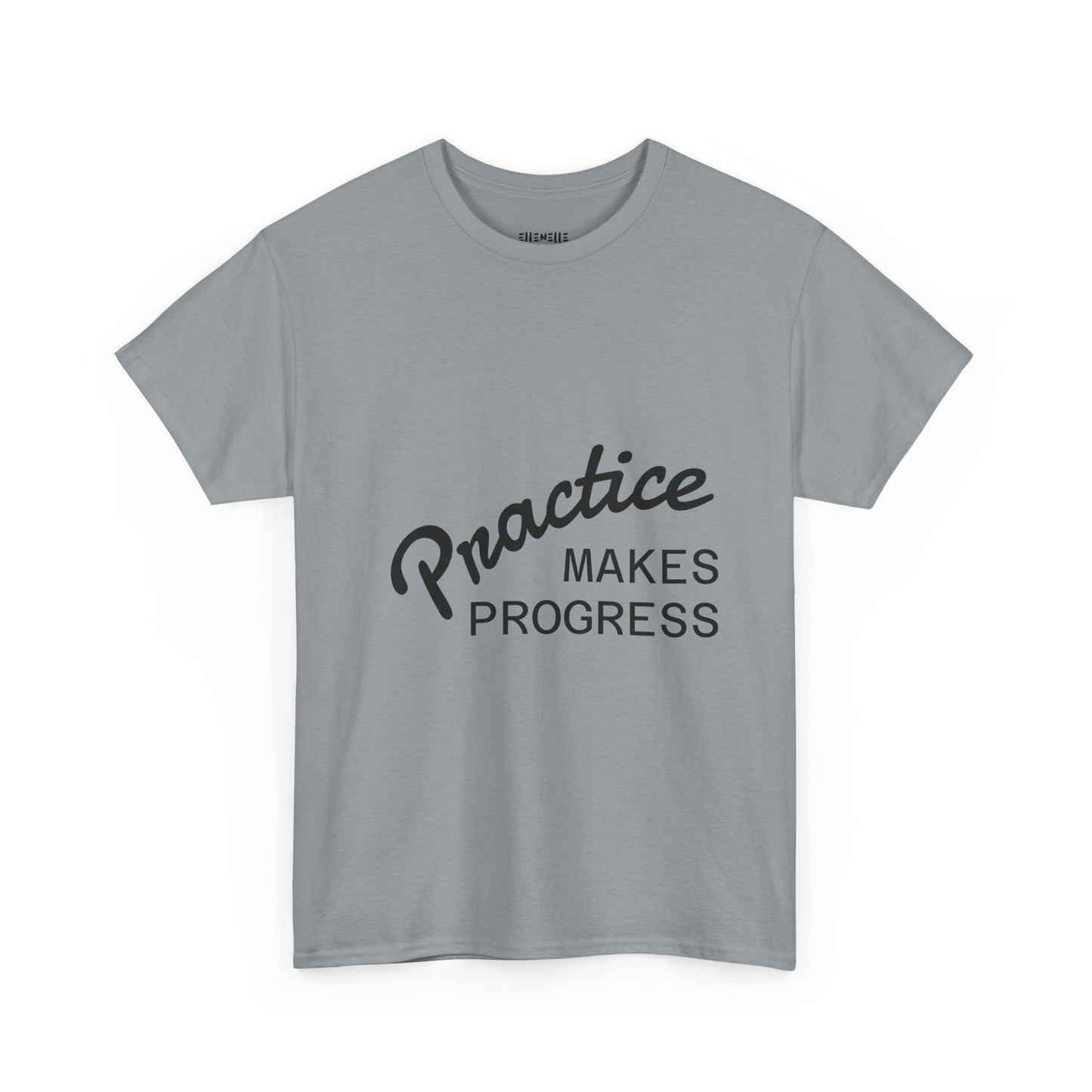 Unisex Heavy Cotton Tee with 'Practice Makes Progress'