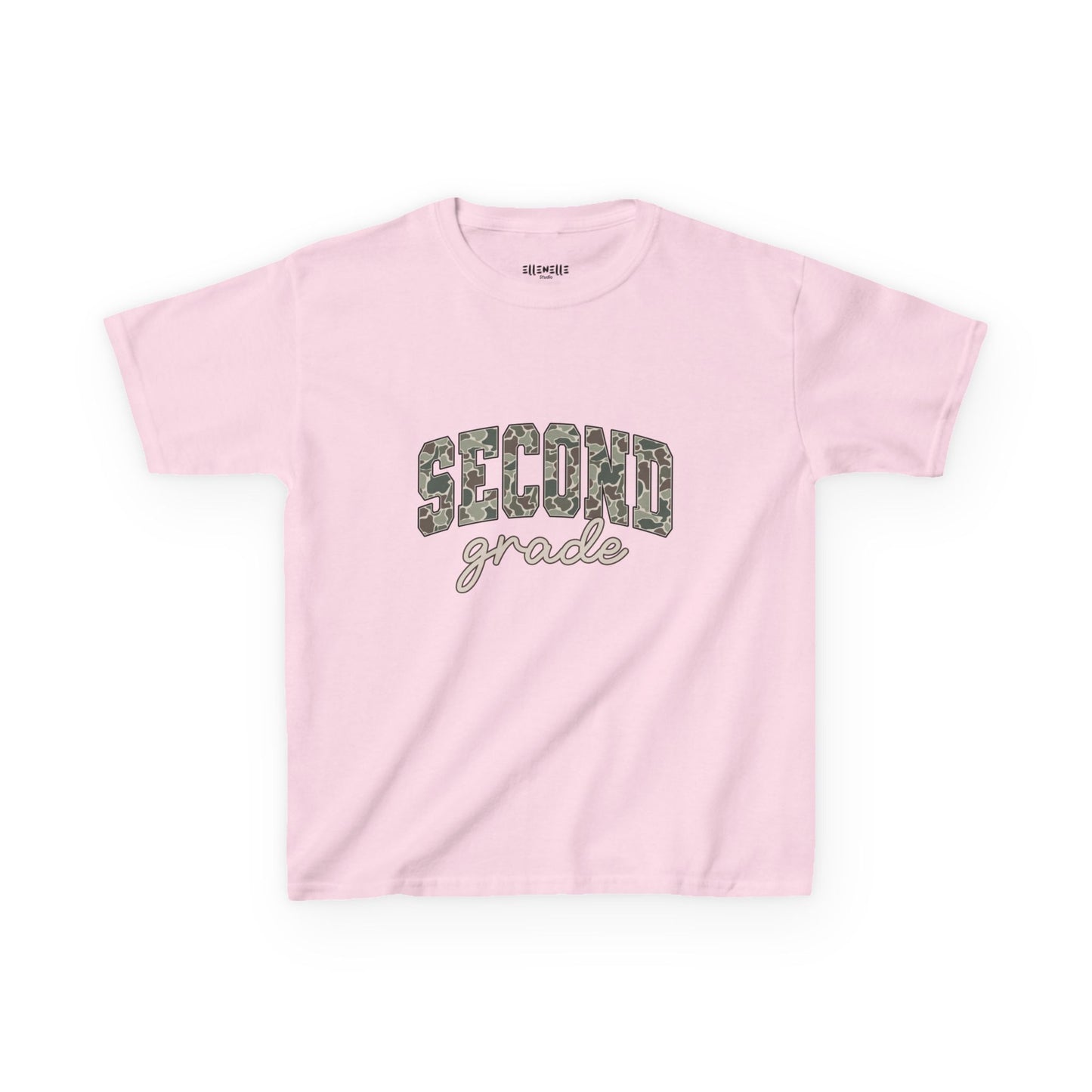 Camo Second Grade T‑Shirt — Neutral Back-to-School Tee