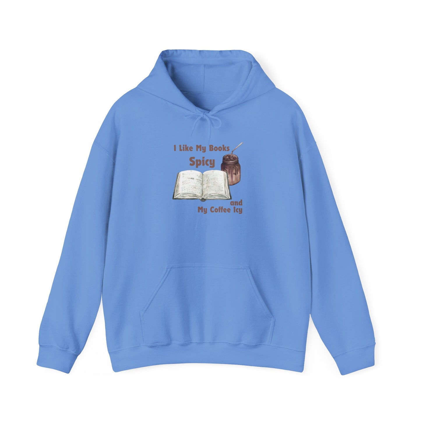 I Like My Books Spicy... Unisex Hooded Sweatshirt with Library Design, Cozy Literature Hoodie for Book Lovers, Perfect Gift for Readers, Literary [...]