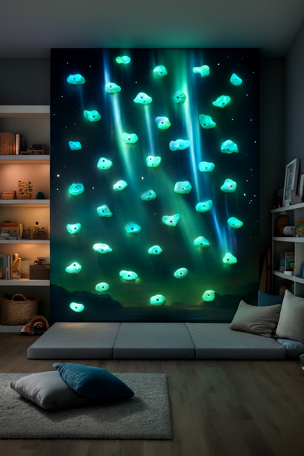 Premium Rock Climbing Holds (Aurora) - Glow-in-the-Dark Rock Climbing Holds