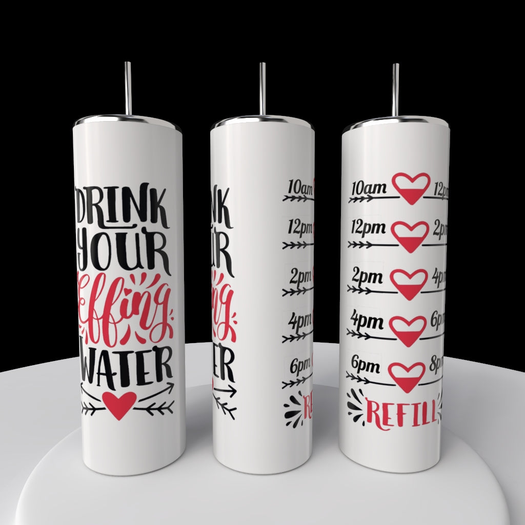 Effing Water 20oz Stainless Steel Tumbler with Reusable Straw and Lid