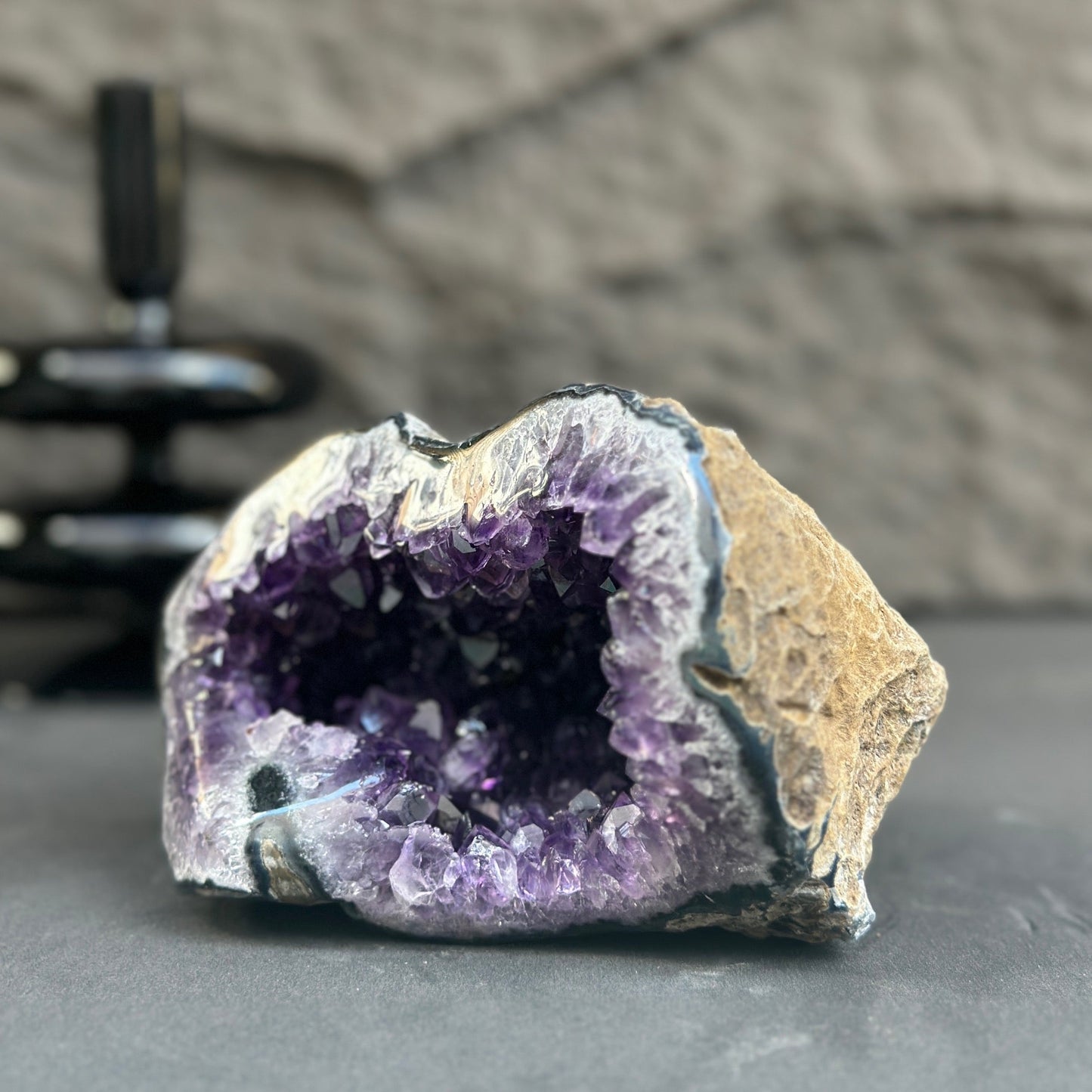Amethyst precious stone cave