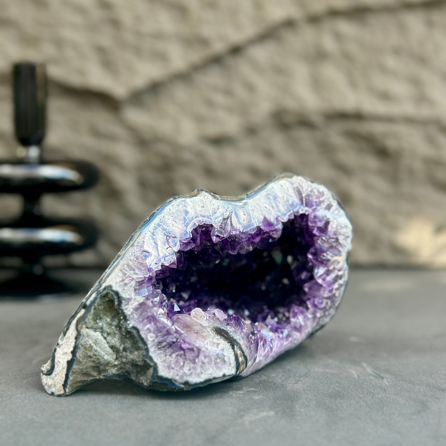 Amethyst precious stone cave