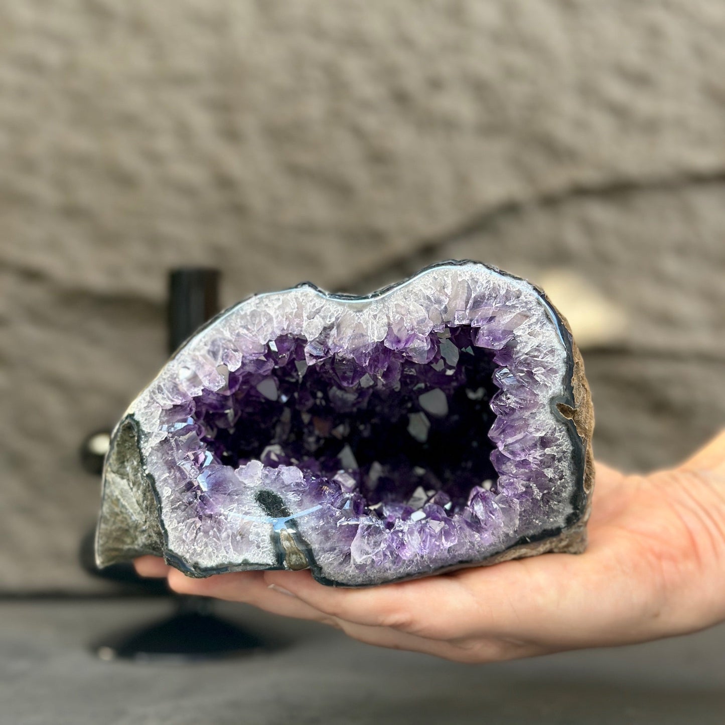 Amethyst precious stone cave