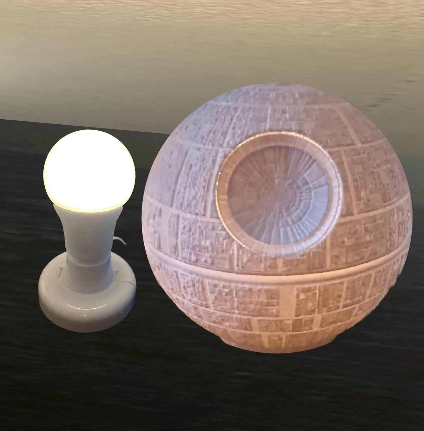 3D Printed Death Star Sphere Lamp Shade
